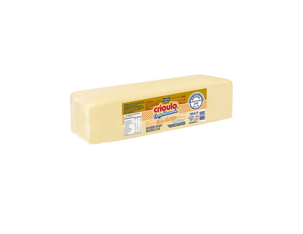 MUÇARELA ZERO LACTOSE CRIOULO 5 KG (CX 4 PÇ)